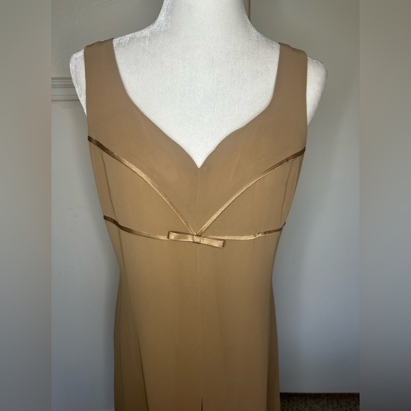 Annex vintage  Tan Sleeveless Dress with Bow size 8 NWT - Picture 3 of 10
